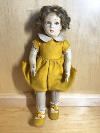 Lenci Antique Italy Felt 14” Character Child Doll 1920s/30s