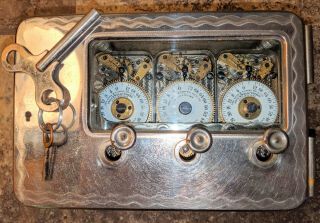 VTG BANK SAFE TIME LOCK YALE & TOWNE MFG CO TRIPLE MOVEMENT 1892 patent 1890s 2