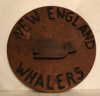Vintage Wha (hockey) England Whalers Locker Room Team Wall Emblem