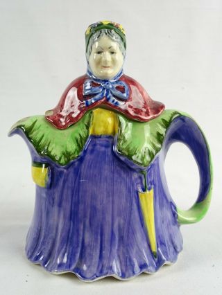 C1930s Antique English Little Old Lady Teapot Made In England Staffordshire