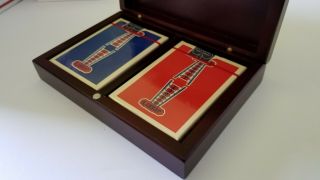 Vintage Authentic Jerry ' s Nugget Casino Playing Cards Set In Wooden Case 12