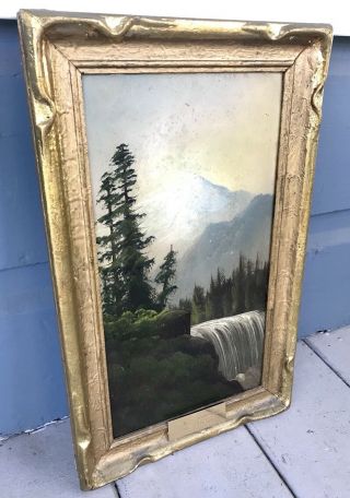 Antique Listed California Artist John A.  Coultrup Mount Shasta Oil Painting 2