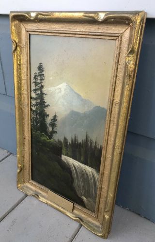 Antique Listed California Artist John A.  Coultrup Mount Shasta Oil Painting 3