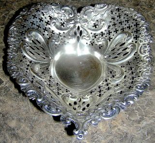 Sterling Silver Heart Shaped Dish/bowl By Gorham
