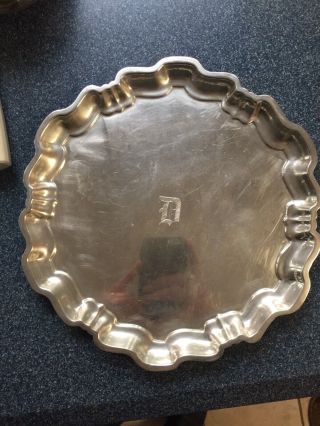 Vintage Ellmore 10 - Inch Chippendale Sterling Silver Tray/platter 404 Grams