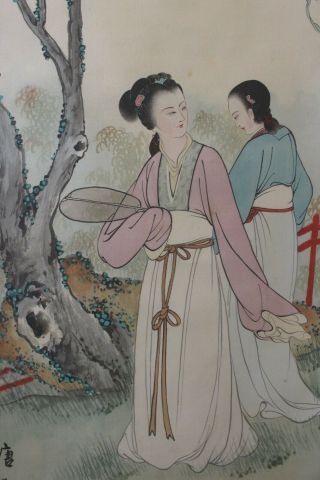 T04e5 Gorgeous Chinese Beauties Japanese Hanging Scroll