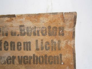 German Sign WW2 Smoking is forbidden open light or fire WWII Germany Iron 4
