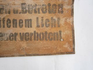 German Sign WW2 Smoking is forbidden open light or fire WWII Germany Iron 5