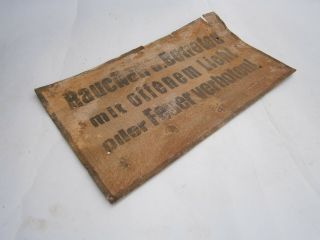 German Sign WW2 Smoking is forbidden open light or fire WWII Germany Iron 7
