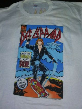 Vintage 1987 Def Leppard Hysteria Women Of Doom Tour Shirt Mens Xl Single Stitch