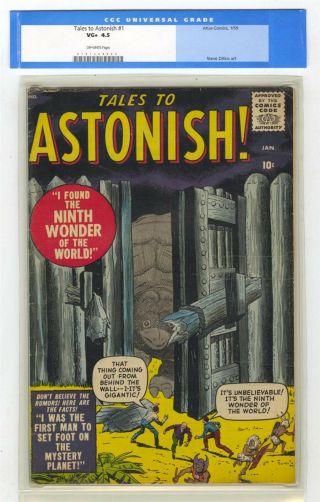 Tales To Astonish 1 Vg,  4.  5 Vintage Atlas Marvel Comic Key 1st Issue Ditko 1959
