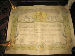 Wwii Us Navy Naval Certificate Imperium Neptuni Regis Uss Piedmont 1944 Seal