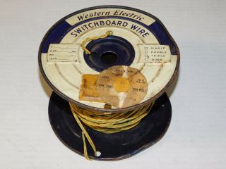 Vtg 1950 Western Electric Switchboard Cloth Wire Spool Speaker Amp Green Yellow