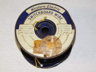 Vtg 1950 Western Electric Switchboard Cloth Wire Spool Speaker Amp Green Yellow 2
