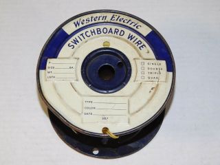Vtg 1950 Western Electric Switchboard Cloth Wire Spool Speaker Amp Green Yellow 5