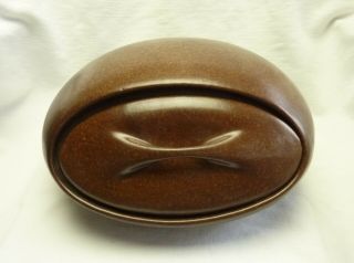 Vintage Ben Seibel Roseville Raymor Brown Bun Warmer Mid Century Ceramic