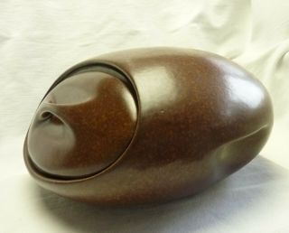 Vintage Ben Seibel Roseville Raymor Brown Bun Warmer Mid Century Ceramic 2