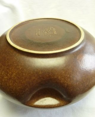 Vintage Ben Seibel Roseville Raymor Brown Bun Warmer Mid Century Ceramic 7