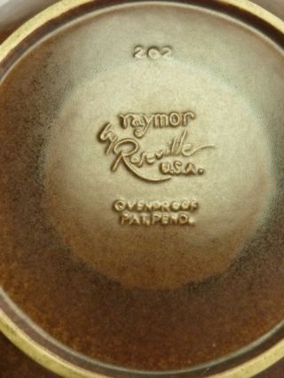 Vintage Ben Seibel Roseville Raymor Brown Bun Warmer Mid Century Ceramic 8