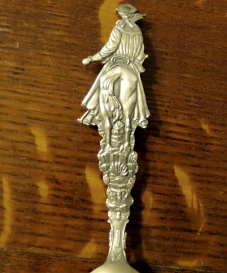 Early 1900 ' s Sterling Silver Mt.  Ranier Figural Spoon A Western Girl by Mayer 6