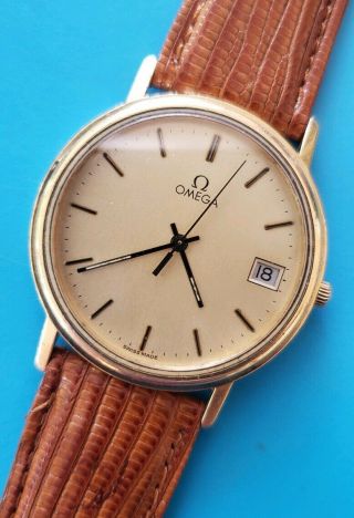 Vintage Omega Seamaster Quartz Cal 1432 Date Mens 32mm Watch