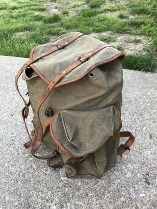 Ww2 French Army Legion And German Lafuma Metal Frame Rucksack Backpack