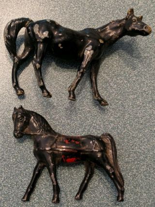 2 Neat Vintage Metal Horse Toys