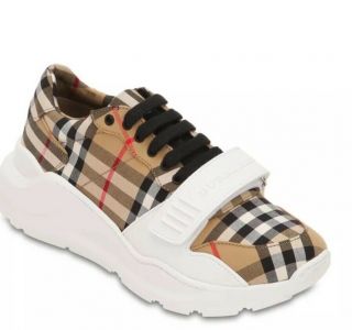 $595 Burberry Vintage Check Sneakers Italy 42.  5