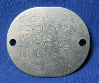 Wwii 1944 Navy Naval Wave Women Volunteer Dog Tag T/7 - 44 Rare