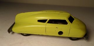 Vintage 30 ' s Toy Solido Die Cast Windup Yellow Art Deco Aero Zeppelin Car Future 2