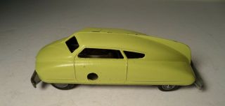 Vintage 30 ' s Toy Solido Die Cast Windup Yellow Art Deco Aero Zeppelin Car Future 4
