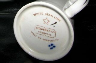 WSL RMS OLYMPIC AUTHENTIC 2nd CLASS MINTONS CHINA STONIER & Co Ltd LIVERPOOL 7