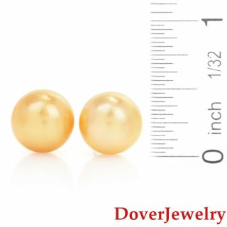 Golden Color 12mm South Sea Pearl 18K Yellow Gold Stud Earrings 5.  1 Grams NR 4