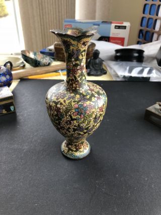 Antique Cloisonne Vase Chinese 6 " Floral Pattern