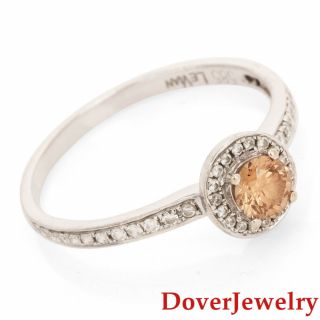 Levian Fancy Brown Diamond 14k White Gold Halo Engagement Ring Nr
