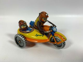 Vintage Tin Toy German Made Motorcycle With Side Car Zz Germany B5