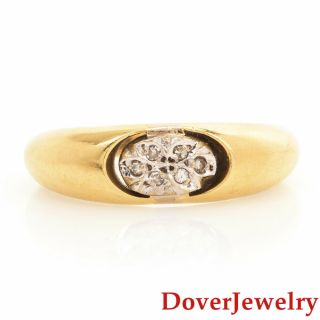 Estate Diamond 18k Gold Band Ring Nr