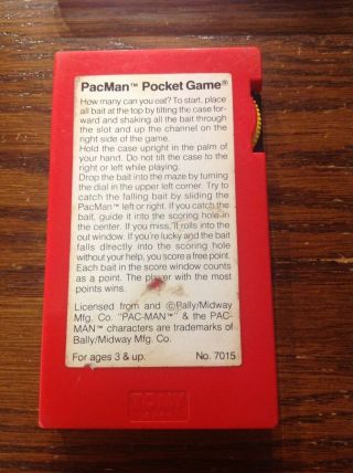 2 Vintage Tomy Pocketfuls Handheld Game 1987 Speedway,  PacMan No.  7015 3