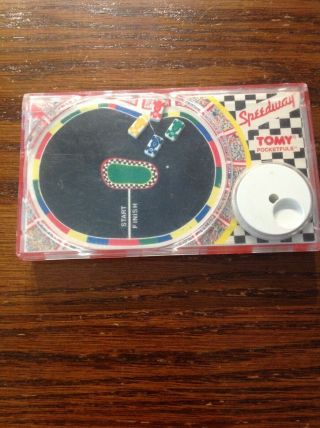 2 Vintage Tomy Pocketfuls Handheld Game 1987 Speedway,  PacMan No.  7015 4