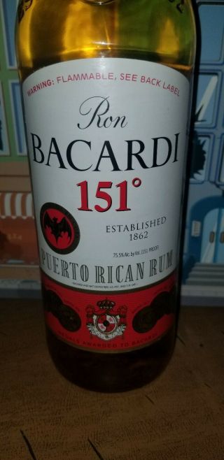 Rare Bacardi 151 rum 750 ML.  100 authentic.  Vintage 3