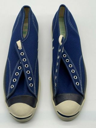Vintage Converse Jack Purcell Tennis Shoes Sneakers Navy Canvas 12s