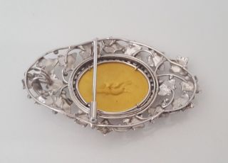 Unusual 18k Solid gold vintage italian 0.  75cts diamond pendant / brooch 19.  26g 4