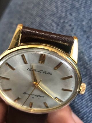 Vintage Rare Seiko Crown Diashock Gold Plated 16002 4