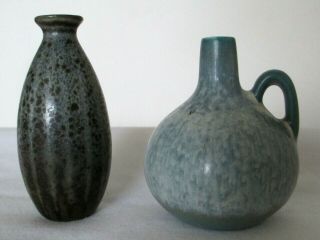 Vintage 50s 60s Rorstrand Carl Harry Stalhane Miniature Pottery Vase & Jug Small