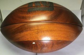 Vintage 1990’s Life Size Wood Football ‘ York Giants ‘ Size 12”L x 7”W 6lbs 10