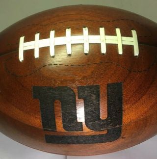 Vintage 1990’s Life Size Wood Football ‘ York Giants ‘ Size 12”L x 7”W 6lbs 2