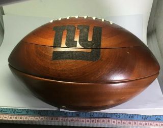 Vintage 1990’s Life Size Wood Football ‘ York Giants ‘ Size 12”L x 7”W 6lbs 6
