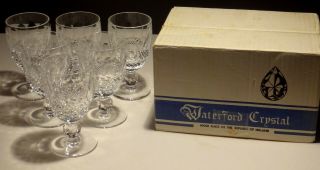 6 Vintage Waterford Crystal Colleen Claret Wine Glasses