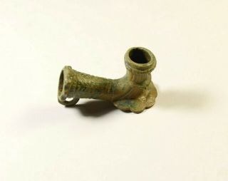 18Th C.  Ottoman Bronze Tobacco Smoking Pipe 2