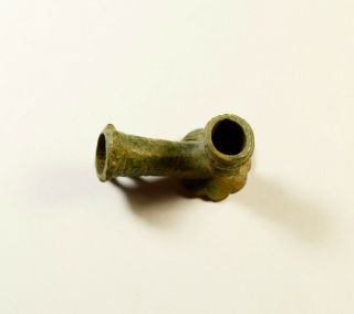 18Th C.  Ottoman Bronze Tobacco Smoking Pipe 4